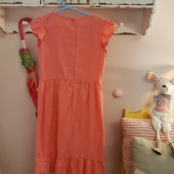 **SOLD**Girl's Long Flutter Sleeve Carter's Dress Sz 8 - Picture 3 of 5